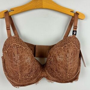 NWT Victorias Secret Elegant Lace Brown Bra sz 38DD